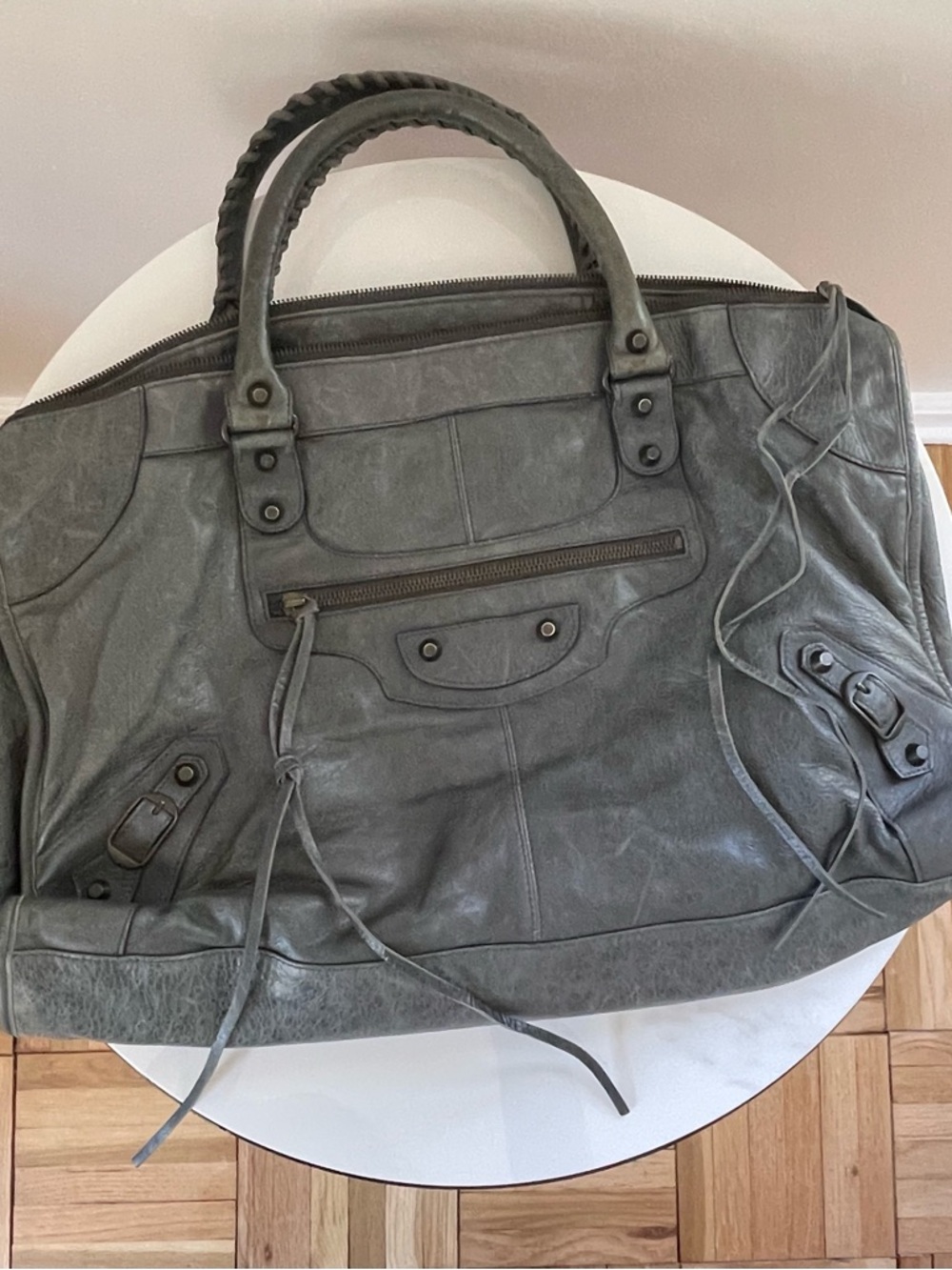 Balenciaga Work Bag RH | Vintage Leather | Muted Green | Authenticated - Picture 4 of 12